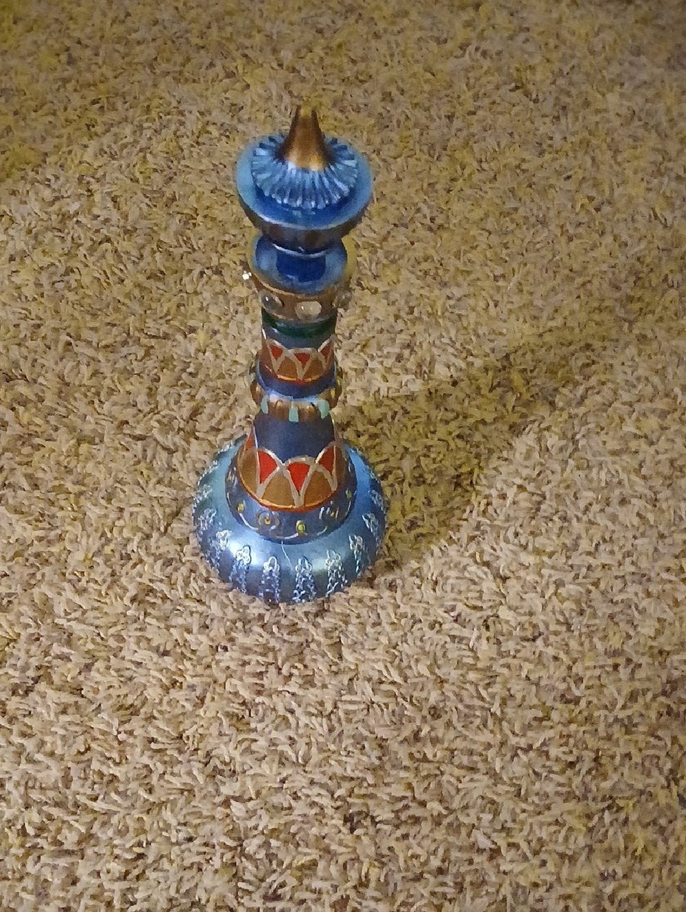Hand-Painted Blue Decorative Accent Tower - Home Accents